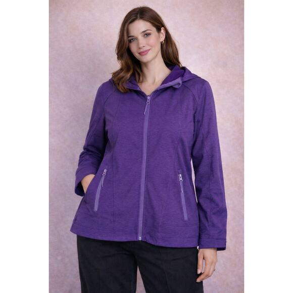 Free Country Women's Super Softshell Jacket, Size XL, Purple (Removable Hood) - Picture 2 of 9